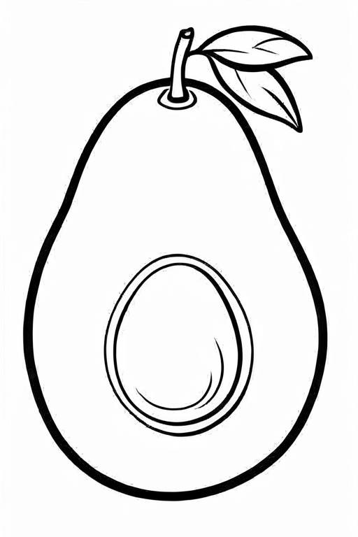 Avocado Coloring Page 2 for Kids