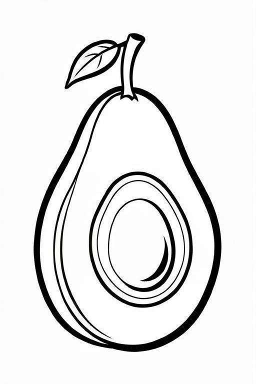 Avocado Coloring Page 3 for Kids