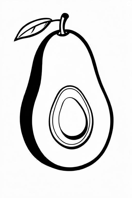 Avocado Coloring Page 4 for Kids