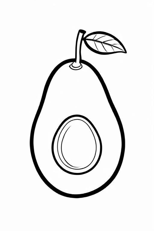 Avocado Coloring Page 6 for Kids