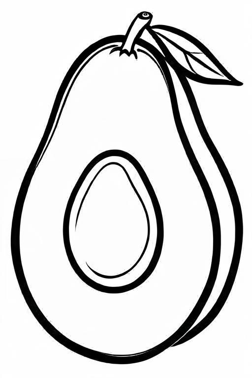 Avocado Coloring Page 8 for Kids