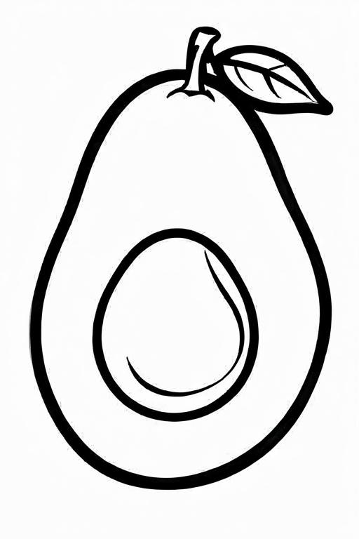 Avocado Coloring Page 9 for Kids