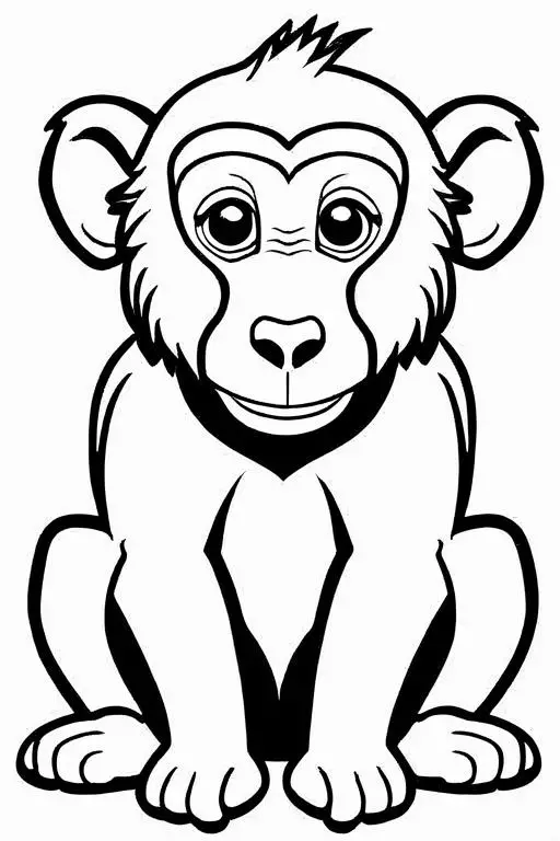 Baboon Coloring Page 5 for Kids