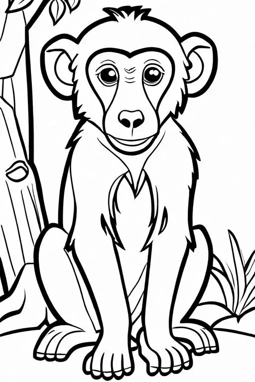 Baboon Coloring Page 7 for Kids