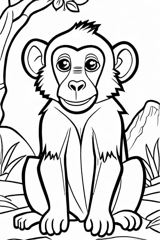 Baboon Coloring Page 8 for Kids