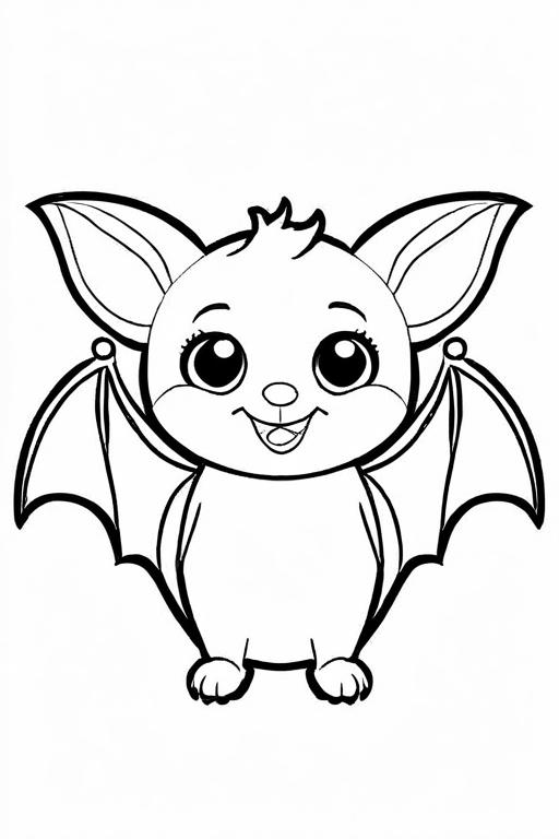 Bat Coloring Page 3 for Kids