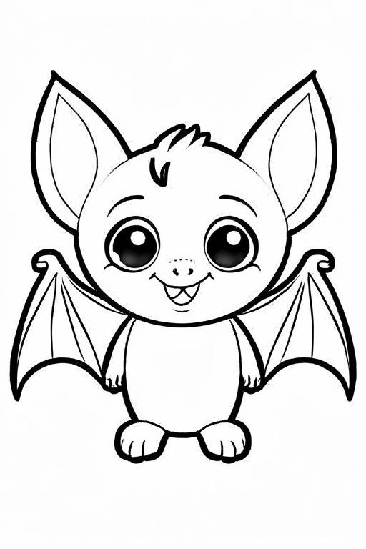 Bat Coloring Page 4 for Kids