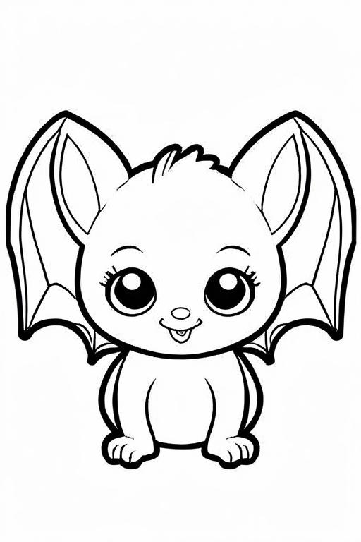 Bat Coloring Page 8 for Kids