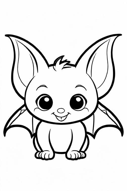 Bat Coloring Page 9 for Kids