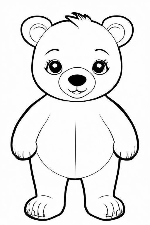 Bear Coloring Page 1 for Kids