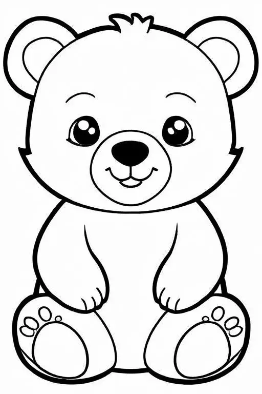 Bear Coloring Page 16 for Kids