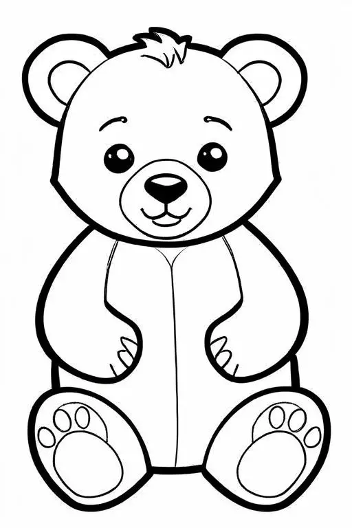 Bear Coloring Page 2 for Kids