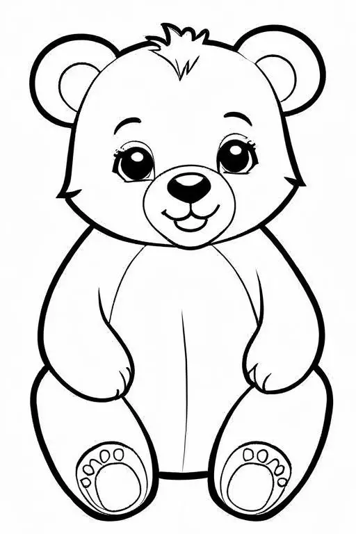 Bear Coloring Page 3 for Kids