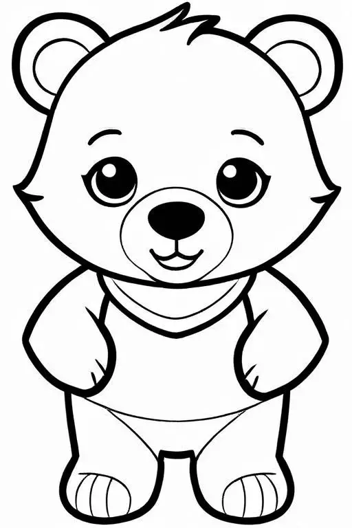 Bear Coloring Page 4 for Kids