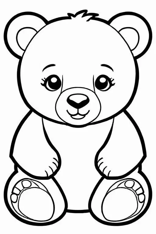 Bear Coloring Page 6 for Kids