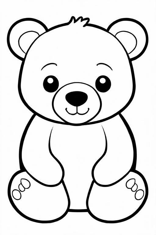 Bear Coloring Page 7 for Kids