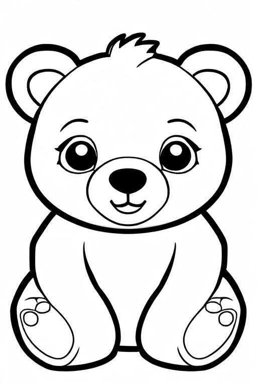 Bear Coloring Page 8 for Kids