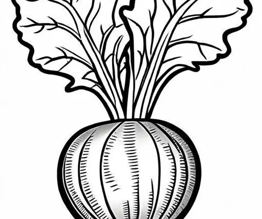 Beet Coloring Page 1 for Kids