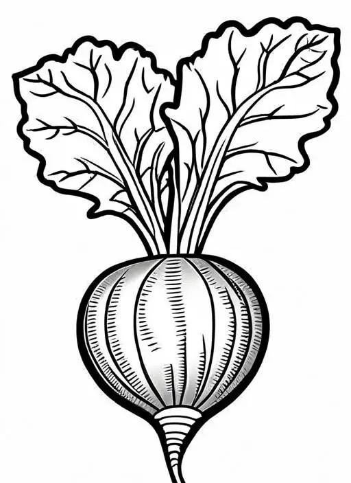 Beet Coloring Page 1 for Kids