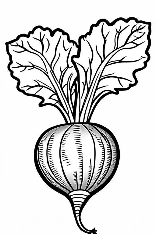 Beet Coloring Page 1 for Kids