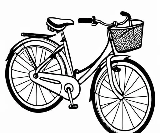 Bicycle Coloring Page 1 for Kids