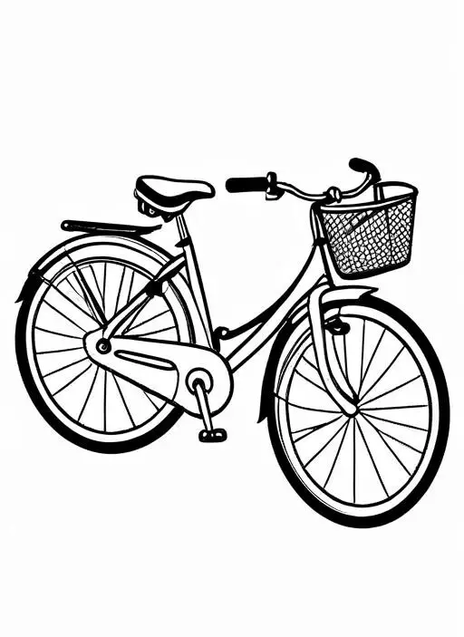 Bicycle Coloring Page 1 for Kids