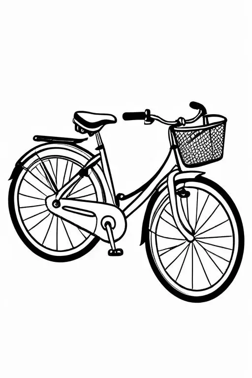 Bicycle Coloring Page 1 for Kids