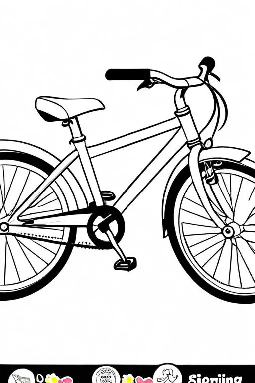 Bicycle Coloring Page 2 for Kids