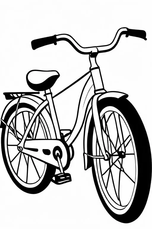 Bicycle Coloring Page 3 for Kids