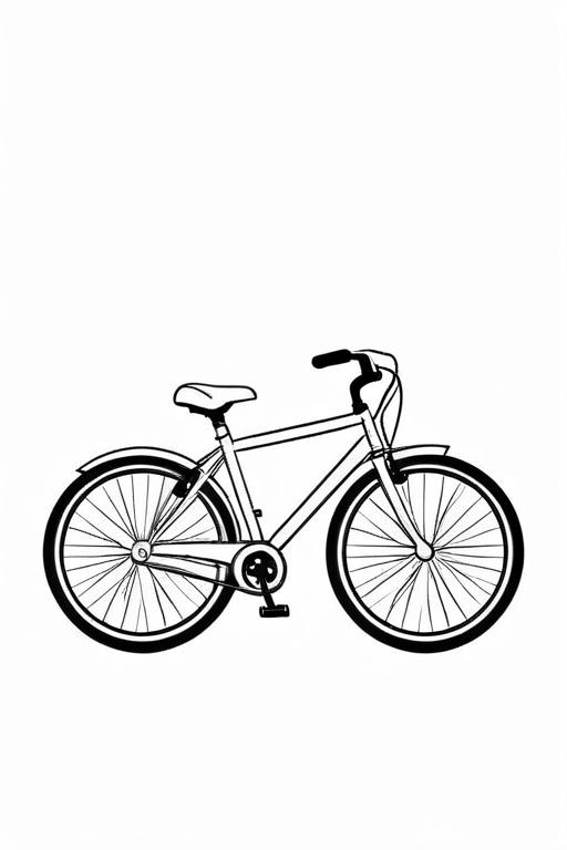 Bicycle Coloring Page 4 for Kids