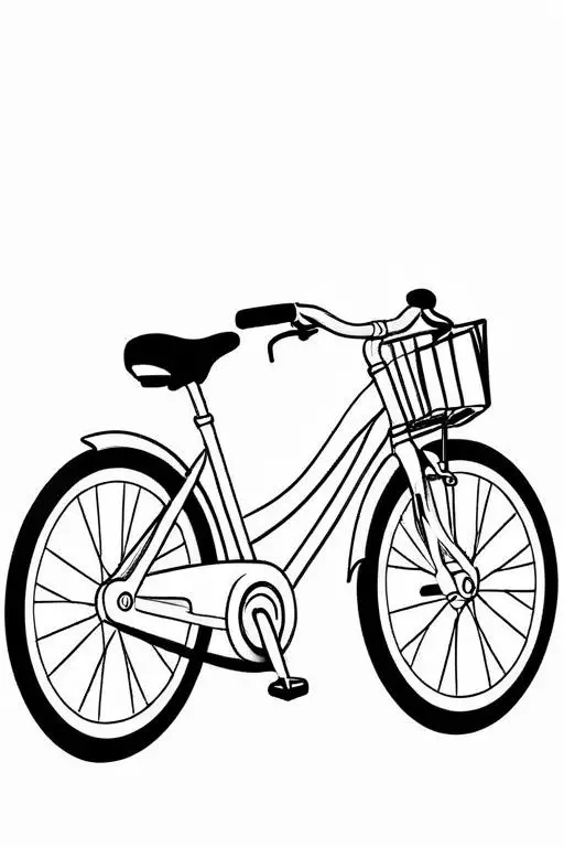 Bicycle Coloring Page 5 for Kids