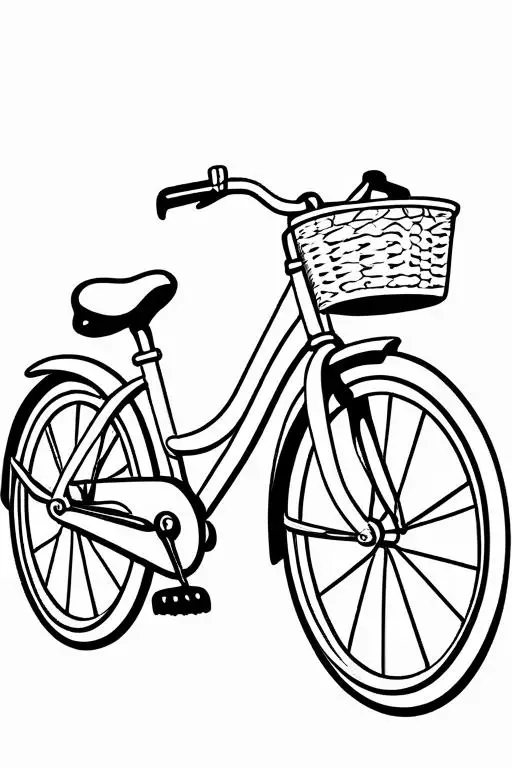 Bicycle Coloring Page 6 for Kids