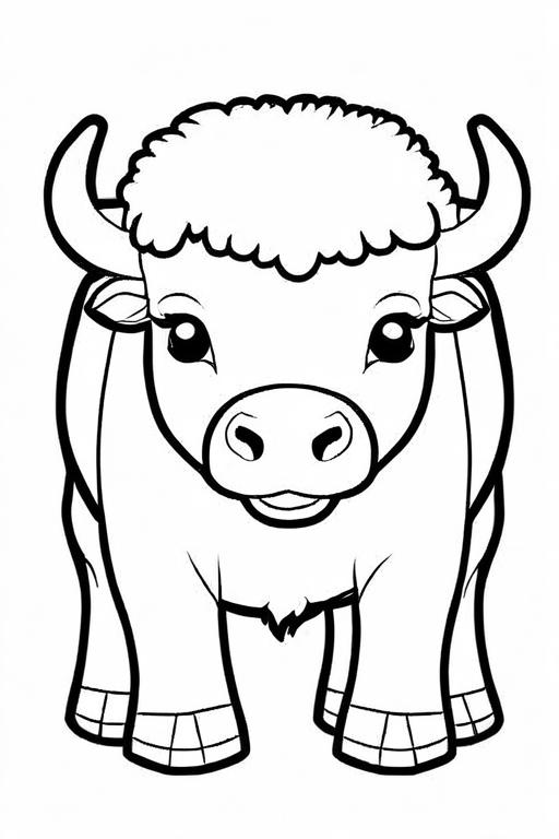 Bison Coloring Page 10 for Kids