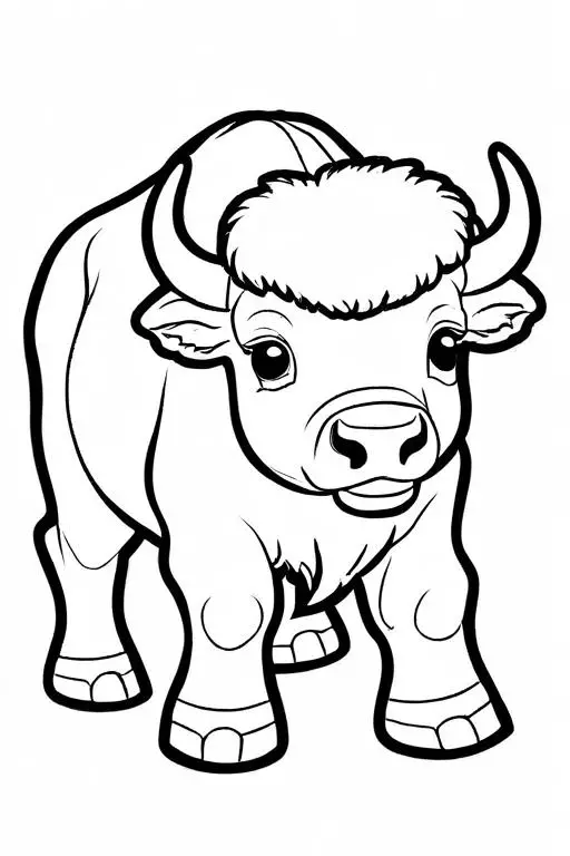 Bison Coloring Page 12 for Kids