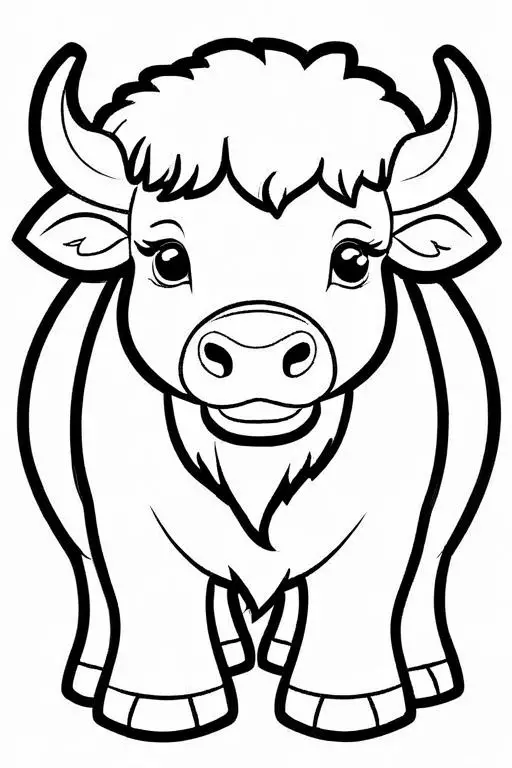 Bison Coloring Page 13 for Kids