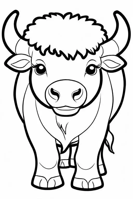 Bison Coloring Page 14 for Kids