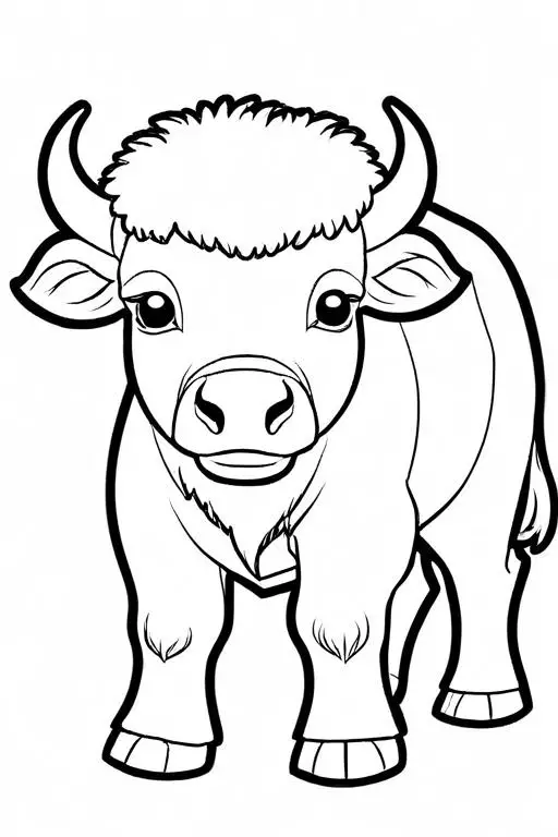 Bison Coloring Page 17 for Kids