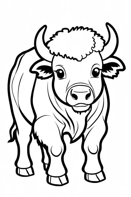 Bison Coloring Page 3 for Kids