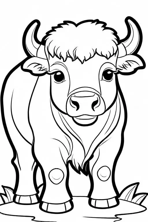 Bison Coloring Page 4 for Kids