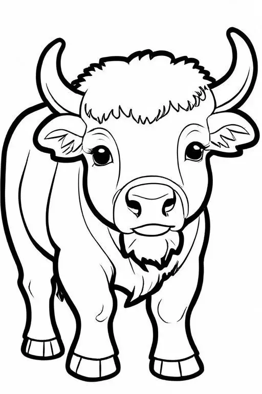 Bison Coloring Page 6 for Kids