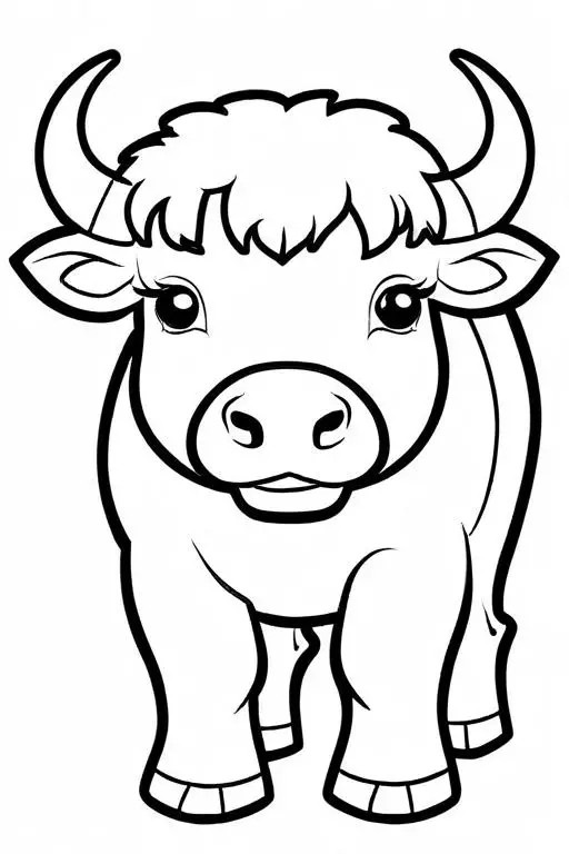 Bison Coloring Page 8 for Kids