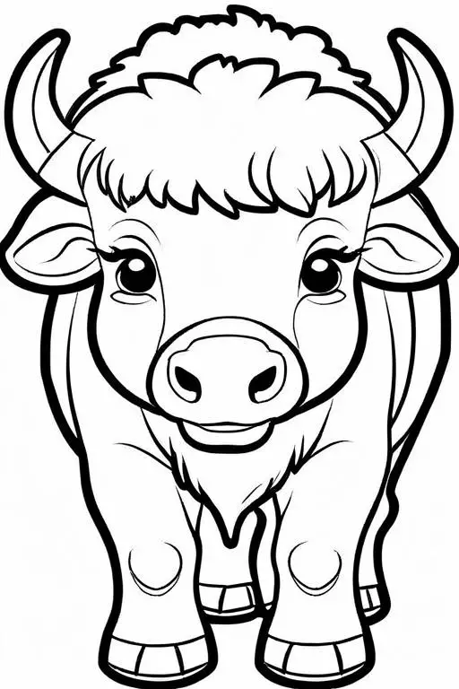 Bison Coloring Page 9 for Kids