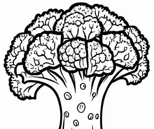 Broccoli Coloring Page 1 for Kids