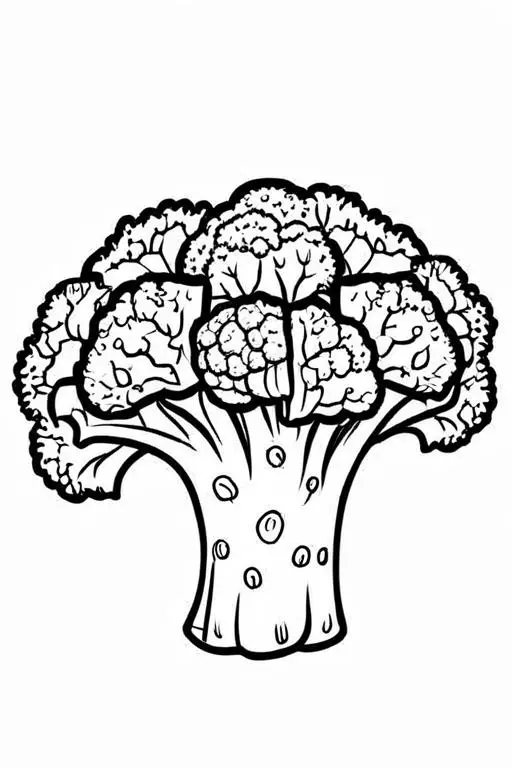 Broccoli Coloring Page 1 for Kids