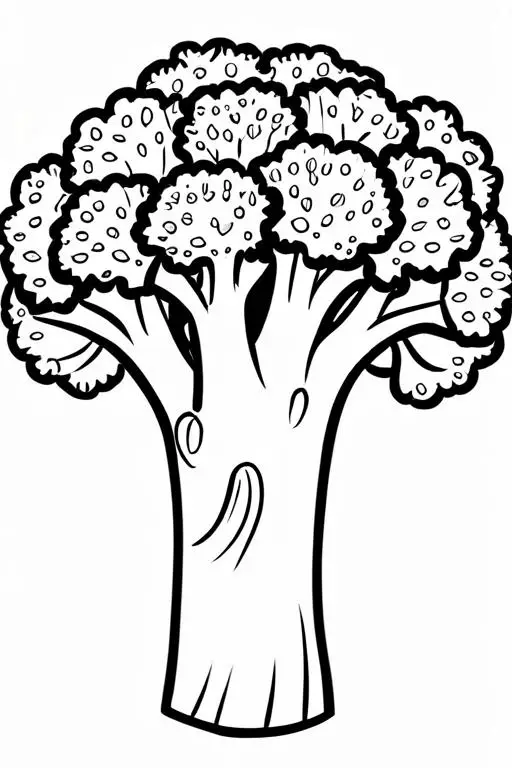 Broccoli Coloring Page 10 for Kids