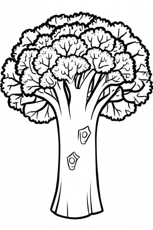 Broccoli Coloring Page 12 for Kids