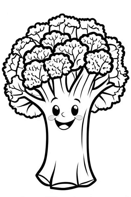 Broccoli Coloring Page 15 for Kids