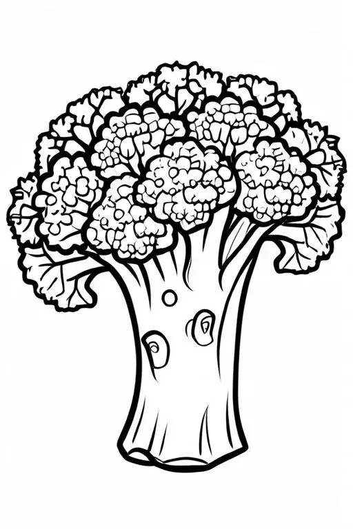 Broccoli Coloring Page 17 for Kids