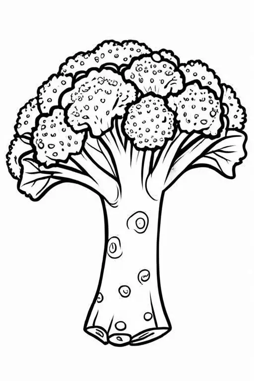 Broccoli Coloring Page 2 for Kids