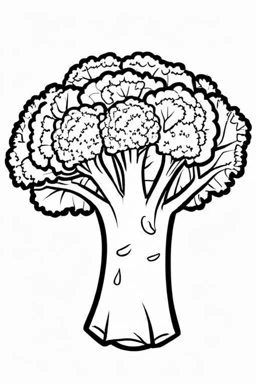 Broccoli Coloring Page 23 for Kids